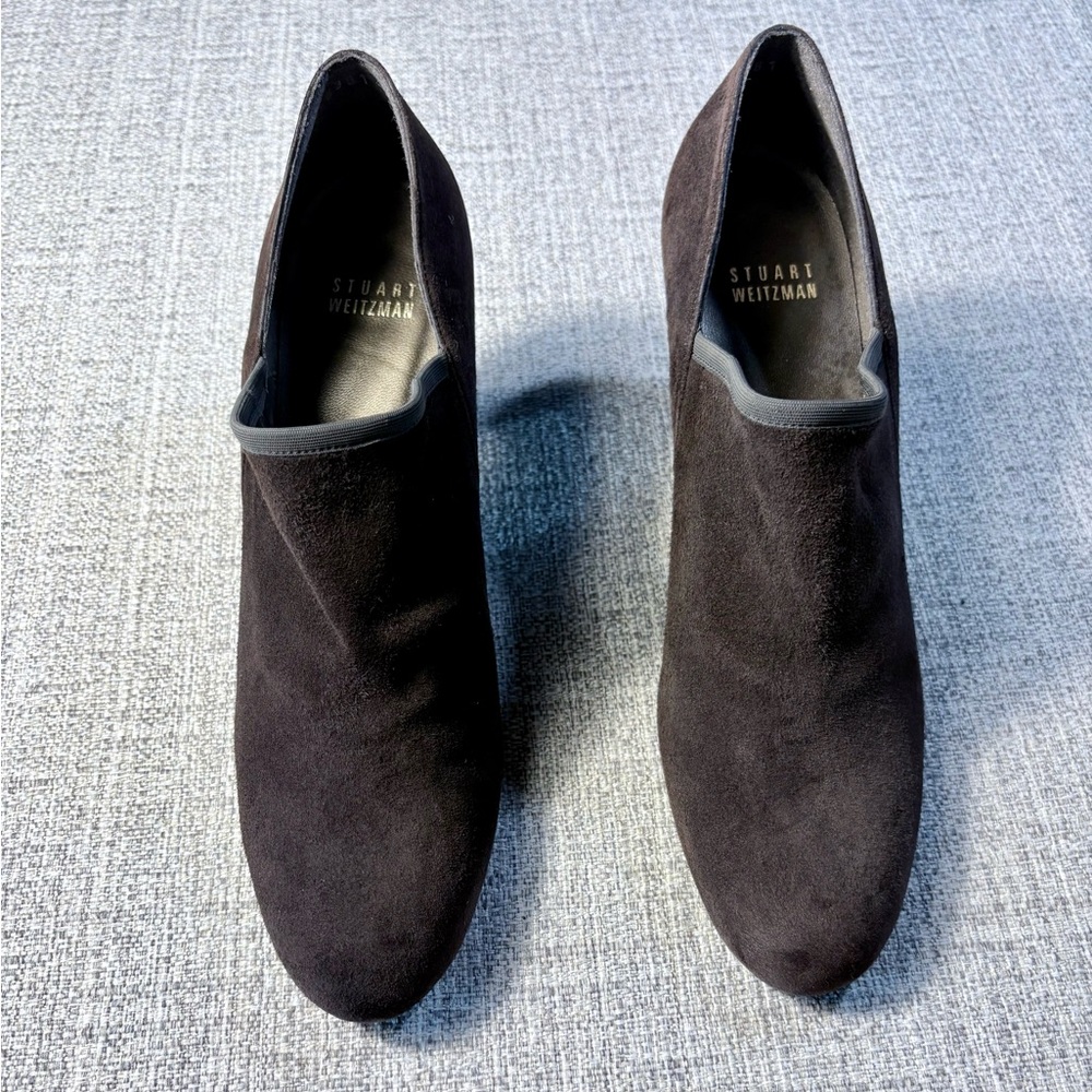 Stuart Weitzman Highland Brown Suede Slip On Bootie 7.5Narrow💛